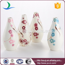 Factory Outlet Vente en gros Flower Design Decal Ceramic Decorative Vase